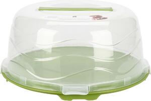 Tavă de servit tort EH cu capac, diametru 33 cm,verde