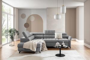 Colțar extensibil Elarias L stânga - gri șenil Perfect Harmony 80 - Oferta limitata