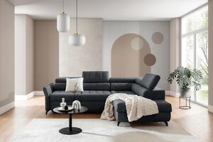 Canapea extensibilă colț dreapta Elarias L - șenil grafit Perfect Harmony 90