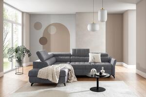 Colțar extensibil Elarias L stânga - gri catifea Cloud 82 - Oferta limitata