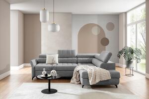 Colțar extensibil Elarias L dreapta - gri șenil Perfect Harmony 80 - Oferta limitata
