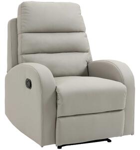 HOMCOM Fotoliu relaxant cu scaun tapitat si suport pentru picioare pentru casa si birou, din piele artificiala, 80x91x102 cm, gri
