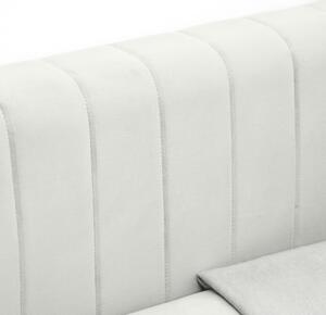 HOMCOM Canapea cu 3 locuri din catifea gri, canapea moderna tapitata cu 5 picioare si lamele pentru sufragerie si living, 199x72x75cm