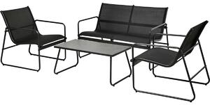 Set mobilier de grădină Taigo, 4 piese, negru