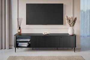 Comodă TV Vesper 3D 187 cm - negru / picioare negre