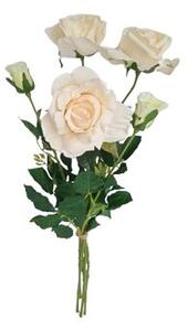Floare artificială Trandafir alb, 68 cm, 5 buc