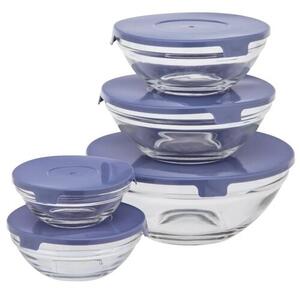 Altom Set de boluri de sticlă cu capac 5 buc, mixde culori