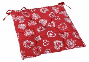 Crăciun matlasat scaun scaun Cover Heart Red, 40 x40 cm