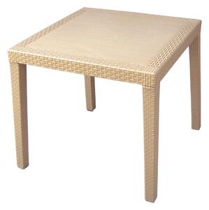 Masă de grădină Ratan Lux, 73 x 75,5 x 75,5 cm,șampanie