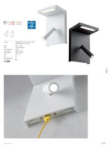 Spot LED de perete Redo 01-1500 AGOS LED/6W/230V + LED/3,2W USB negru