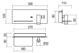 Spot LED de perete Redo 01-2985 BROOK LED/8W/230V + LED/3W USB negru