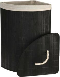 Coș de rufe de colț Bamboo, negru