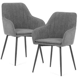 Set de scaune de masă 2 buc, gri, 53 x 80 x 62 cm