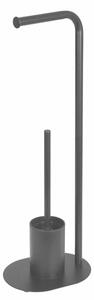 AQUALINE SB236 Suport Samba cu suport pentruhârtie igienică și perie igienică, negru