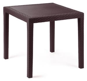 Masă de grădină Ratan Lux, 73 x 75,5 x 75,5 cm,wenge