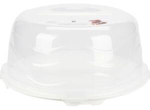 Tavă de servit tort cu capac EH, diametru 33 cm,alb