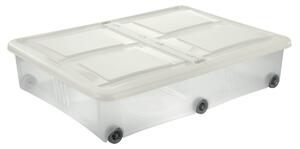 Tontarelli Cutie de depozitare cu capac Stockbox61 l , transparent/alb