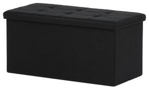 Taburet cu spațiu de depozitare, negru, 76 x 37 x37 c m