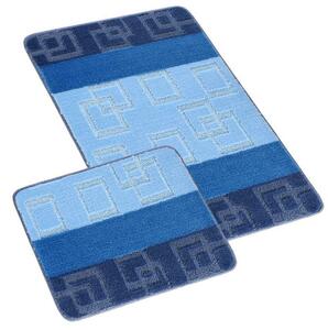 Bellatex Set de covorașe de baie Bany fără designCube albastru, 60 x 100, 60 x 50 cm