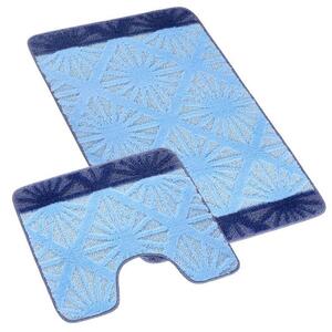 Bellatex Set de covoare de baie Bany cu modelPaprsek albastru, 60 x 100, 60 x 50 cm