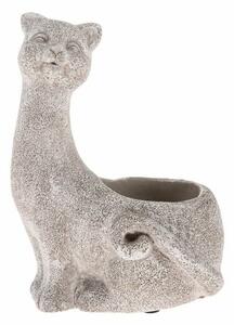 Oală de beton Cat, gri, 16,5 x 22 x 13,5 cm