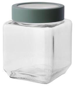 Altom Borcan pătrat din sticlă cu capac 500 ml,verde, 500 ml