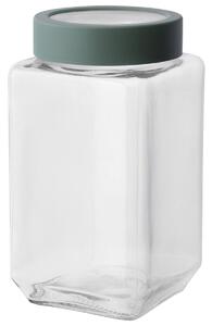 Altom Borcan pătrat din sticlă cu capac 1 l, verde, 1000 ml