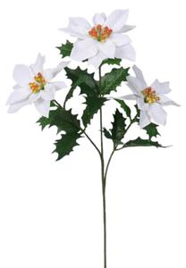 Poinsettia artificială albă, 55 cm
