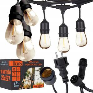 Ghirlandă decorativă LED pentru exterior 20xE27/1W/230V 11,44 m IP44 negru