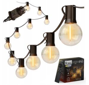 Ghirlandă LED dimerizabilă pentru exterior 25xE12/1W/24/230V, 17,5 m, IP65, neagră + telecomandă