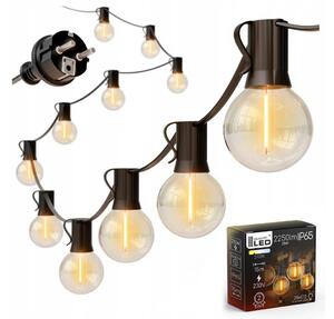Ghirlandă LED decorativă pentru exterior, 25xE12/1W/230V, 17,5 m, IP65, negru