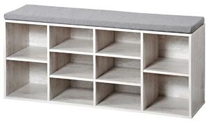 Kesper 15931 Suport pentru pantofi cu scaun, alb,103,5 x 48 x 29,5 cm