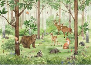 Tapet foto XXL Forest Kids 360 x 254 cm, 4 părți