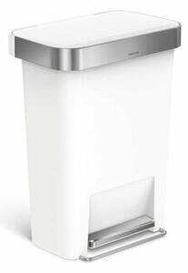 Simplehuman Coș cu pedale 45 l, alb