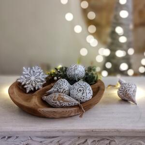 Coronita decorativa White Christmas 22 cm