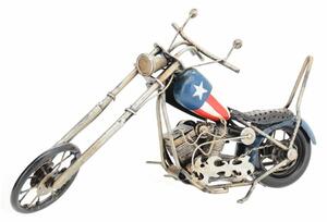 Model decorativ motocicletă Chopper, albastru