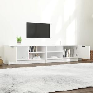Comodă TV, 2 buc., alb, 80x35x36,5 cm, lemn prelucrat