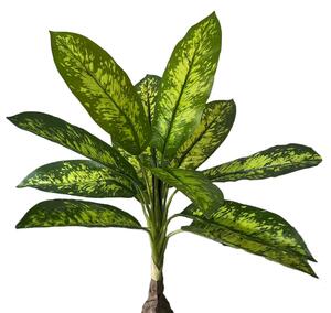 Planta artificiala, Alocasia fara ghiveci, D4300, 100cm, verde/rosu