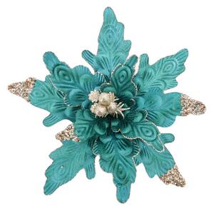 Floare decorativa de Craciun din catifea, Verde