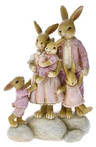 Decoratiune Paste -Familie de 5 Iepurasi de Paste din ceramica