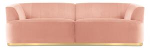 Canapea cu 3 locuri Goct cu tapiterie din catifea, roz