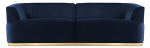 Canapea cu 3 locuri Goct cu tapiterie din catifea, albastru royal
