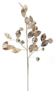 Crenguta decorativa cu frunze si clopotei, Auriu metalizat, 72cm