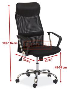 Scaun birou ergonomic ieftin Q-025, negru, 62X50X107/116