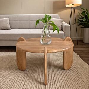 Masuta De Cafea Rotunda Eloria Lemn Masiv De Salcam Culoare Naturala D80x40 Cm