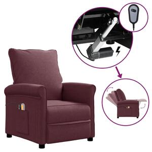 Fotoliu electric de masaj rabatabil, violet, textil
