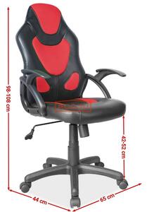 Scaun gaming ergonomic negru-rosu Q-100, 65X44X98/108