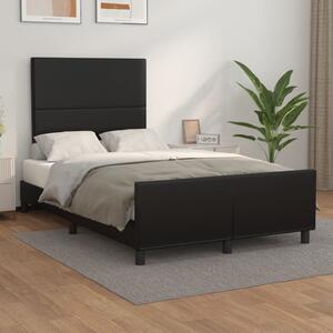 Cadru de pat cu tăblie, negru, 120x200 cm, piele ecologică