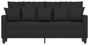 Canapea cu 2 locuri, negru, 140 cm, material textil
