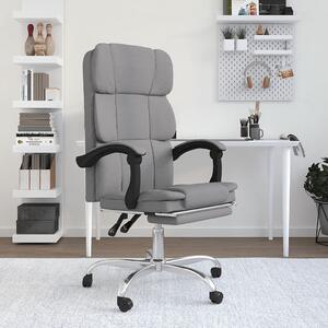 Fotoliu de birou rabatabil, gri deschis, textil